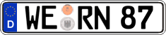 German license plate, Regular plates