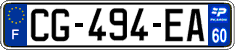 French license plate, SIV (ordinary)