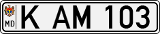 License plate of Moldova, Cars (1992)