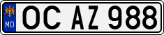 License plate of Moldova, Cars (1992)
