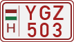 license plates of Hungary, Slow vehicles (red) (1990)