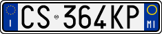 License plate of Italy, Cars (1994 year series)