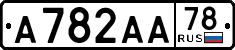 License plate Russia, Cars