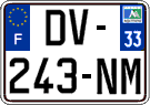 French license plate, SIV (ordinary)