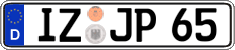 German license plate, Regular plates