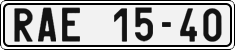 License plate of the Czech Republic, Cars (1960)