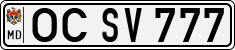 License plate of Moldova, Cars (1992)