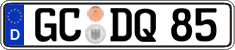 German license plate, Regular plates