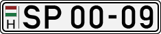 license plates of Hungary, Sportcars (1990)