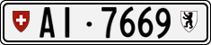 License plate of Switzerland, Cars