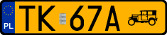 License plates of Poland, Oldtimers