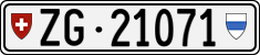 License plate of Switzerland, Cars