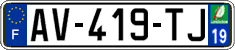 French license plate, SIV (ordinary)