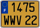 French license plate, FNI