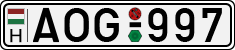 license plates of Hungary, Cars (1990)