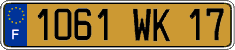 French license plate, FNI