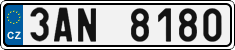 License plate of the Czech Republic, Cars (2001)