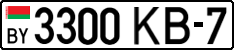 License plate Belarus, Cars (2004)