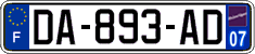 French license plate, SIV (ordinary)