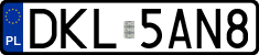 License plates of Poland, Regular car plates
