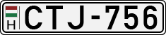 license plates of Hungary, Cars (1990)