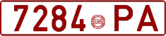 License plate Belarus, Cars (1992)