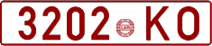 License plate Belarus, Cars (1992)