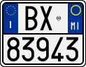 License plate of Italy, Motorcycles (1994 year series)