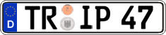 German license plate, Regular plates