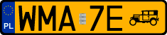 License plates of Poland, Oldtimers