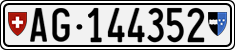 License plate of Switzerland, Cars