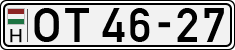 license plates of Hungary, Oldtimers (1990)
