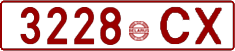 License plate Belarus, Cars (1992)