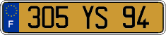 French license plate, FNI