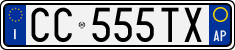 License plate of Italy, Cars (1994 year series)