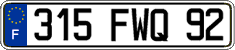 French license plate, FNI