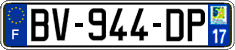 French license plate, SIV (ordinary)