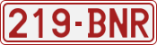License plate of Belgium, 1951 year system