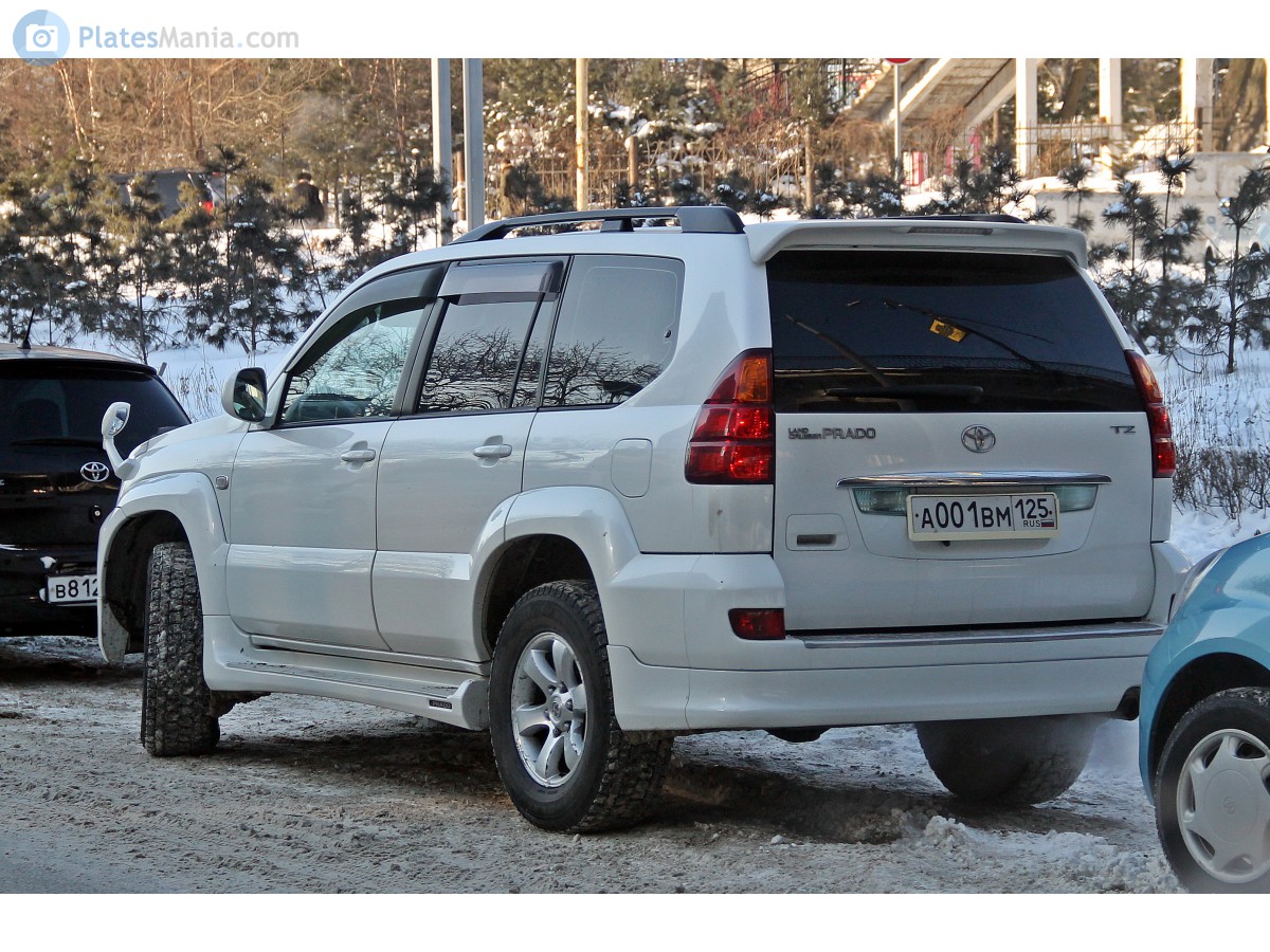 а 001 вм 125, Toyota Land Cruiser Prado 3rd gen 5-door SUV (J120), 2002–2009