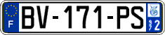 French license plate, SIV (ordinary)