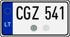 License plate of Lithuania, Cars