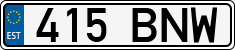 License plate of Estonia, Regular car plates