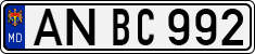 License plate of Moldova, Cars (1992)