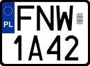 License plates of Poland, Special vehicles and motorcycles