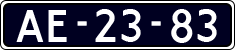 License plate of the Netherlands, Imported oldtimers (cars)
