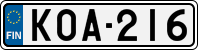 License plate of Finland, Cars