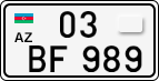 License plate of Azerbaijan, Cars