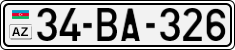License plate of Azerbaijan, Cars