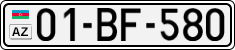 License plate of Azerbaijan, Cars