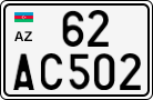 License plate of Azerbaijan, Cars